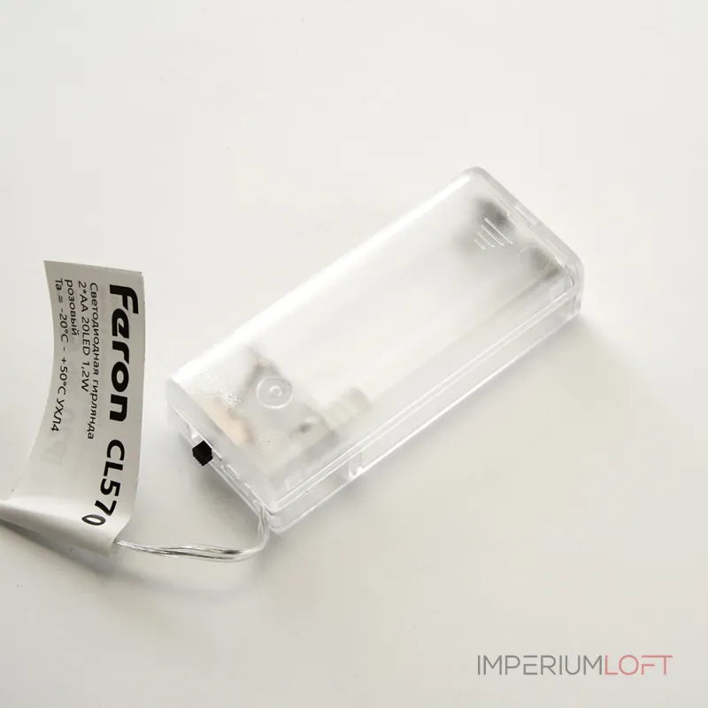 Гирлянда линейная от батареек FERON CL570 , 20LED, (розовый) 2м+0,5м IP20, 1,2W 48602