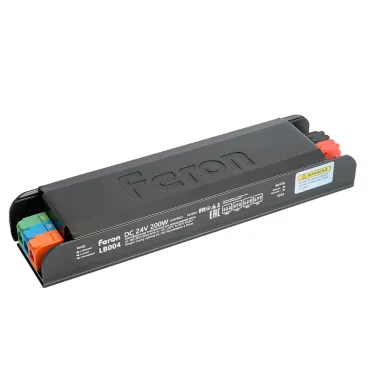 Трансформатор для светодиодной ленты с плавным пуском и диммированием 200W 24V IP20 Feron 52125