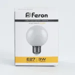 Лампа светодиодная Feron LB-371 E27 3Вт K 25903 Цвет арматуры хром Цвет плафонов хром