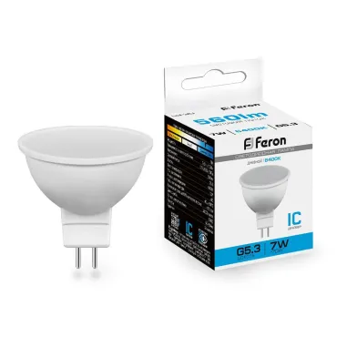 Лампа светодиодная Feron LB-26 MR16 G5.3 7W 175-265V 6400K 25237