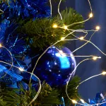 Светодиодная гирлянда 2м + 1м с питанием от батареек 200LED (теплый белый) Feron 32985