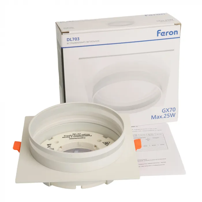 Светильник потолочный встраиваемый Feron DL703 GX70 IP20 25W от ImperiumLoft