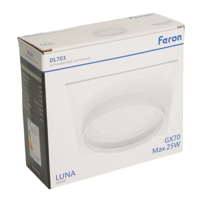 Светильник потолочный встраиваемый Feron DL703 GX70 IP20 25W от ImperiumLoft