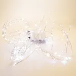 Светодиодная гирлянда 2м + 1м с питанием от батареек 200LED (теплый белый) Feron 32985