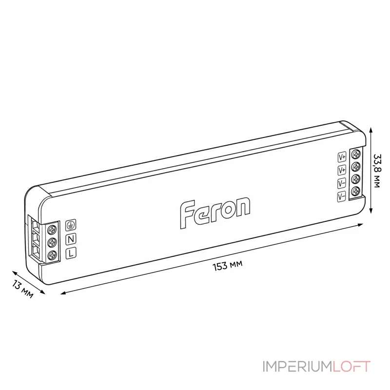 Трансформатор электронный для светодиодной ленты 200W 24V IP20 (драйвер) Feron 53148