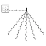 Светодиодная гирлянда 2м + 1м с питанием от батареек 200LED (теплый белый) Feron 32985
