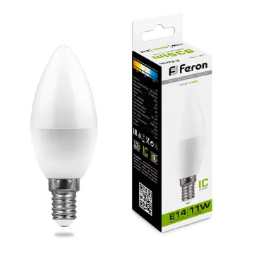 Лампа светодиодная Feron LB-770 Свеча E14 11W 175-265V 4000K 25942 Лампа светодиодная Feron LB-770 Свеча E14 11W 175-265V 4000K 25942