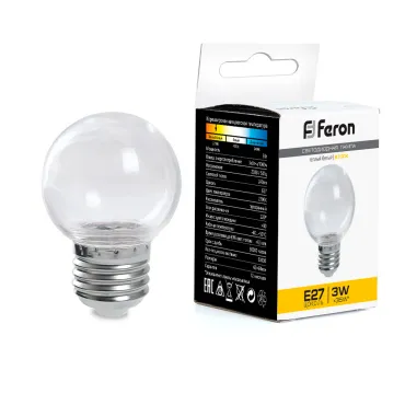 Лампа светодиодная Feron LB-371 E27 3Вт 2700K 38121 Лампа светодиодная Feron LB-371 E27 3Вт 2700K 38121