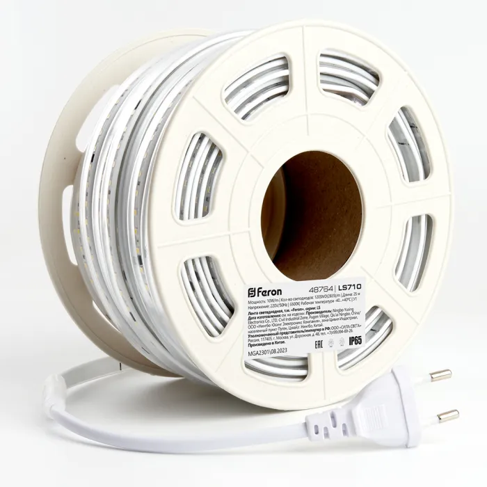 Светодиодная LED лента Feron LS710 120SMD(2835)/м 10Вт/м 220V длина 25м 6500K IP65 48764 от ImperiumLoft