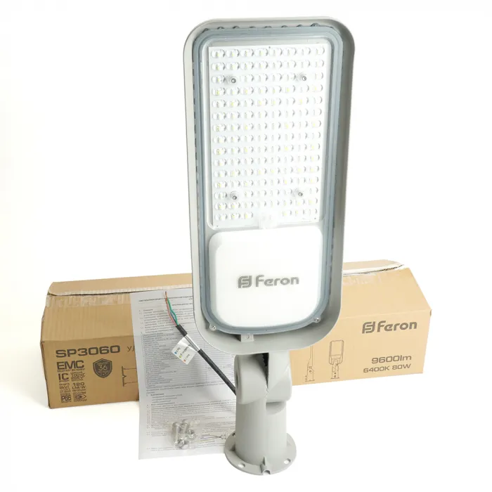 Светодиодный уличный консольный светильник Feron SP3060 LED IP65 80W 6400К от ImperiumLoft