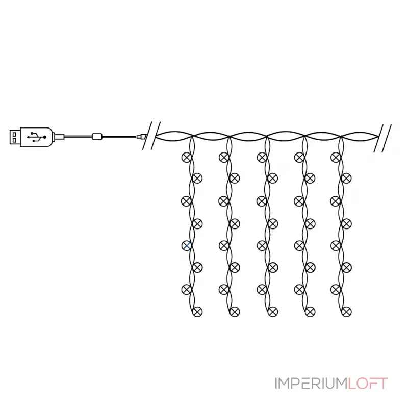Гирлянда дождь FERON CL590 240LED 5000К (белый) 2*2м+2м IP20 25W 41636 от ImperiumLoft