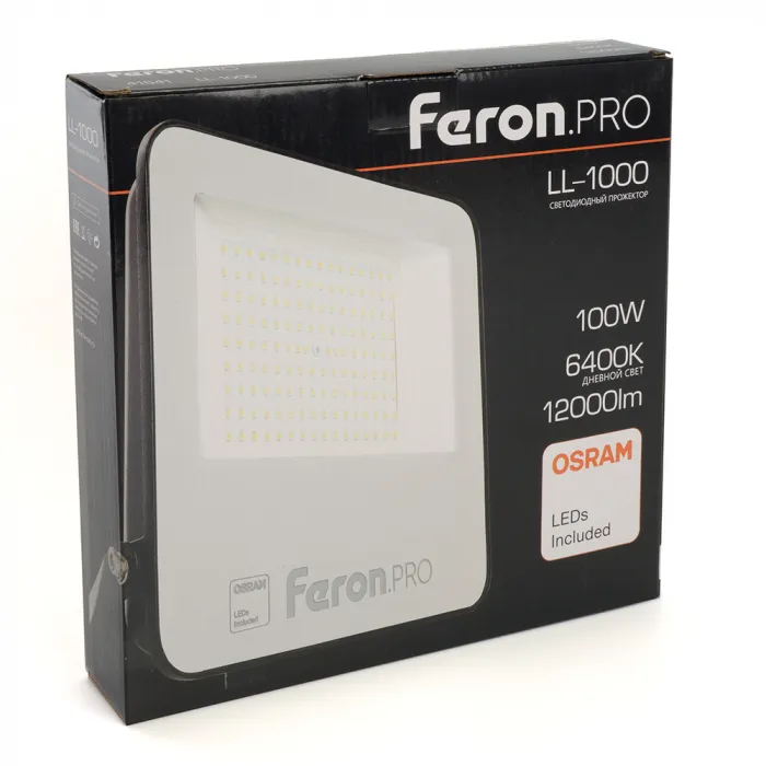 Светодиодный прожектор Feron LL-1000 LED IP65 100W 6400К от ImperiumLoft