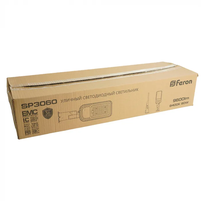 Светодиодный уличный консольный светильник Feron SP3060 LED IP65 80W 6400К от ImperiumLoft
