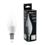 Лампа светодиодная Feron LB-1306 E14 6Вт 4000K 38048 Цвет арматуры хром Цвет плафонов белый