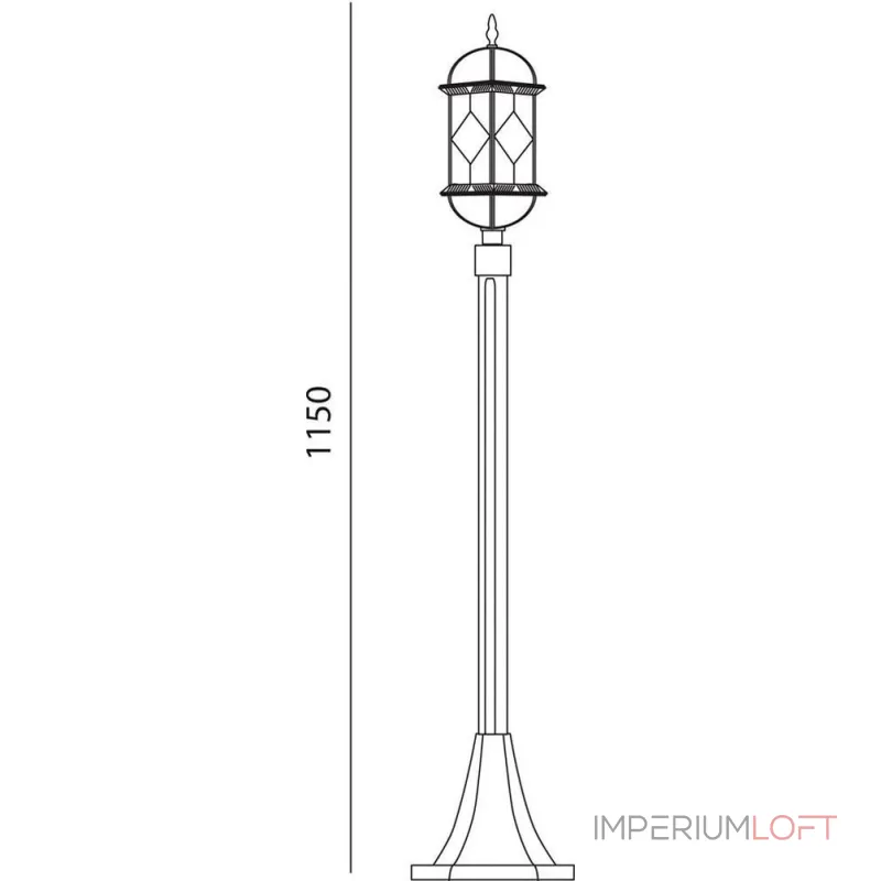 Наземный высокий светильник Feron Витраж с ромбом 11338 от ImperiumLoft Наземный высокий светильник Feron Витраж с ромбом 11338 от ImperiumLoft