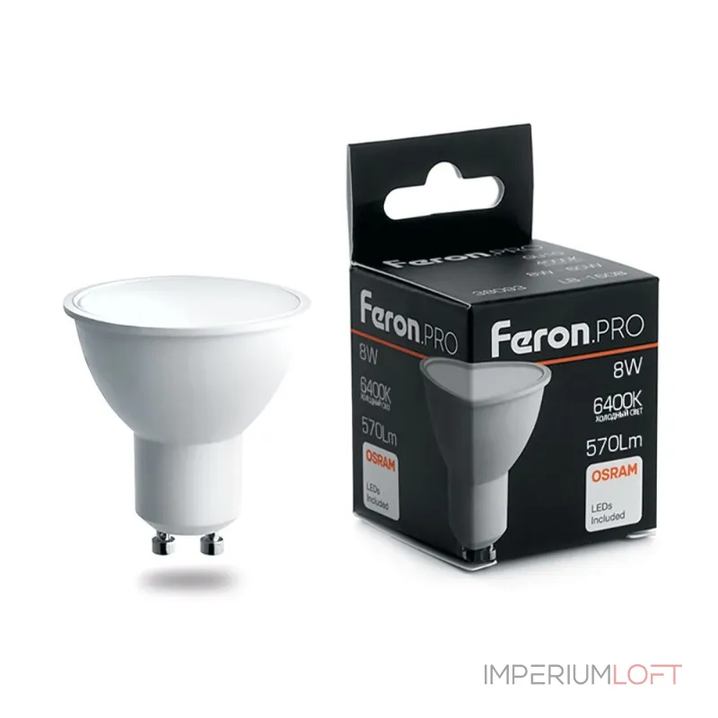 Лампа светодиодная Feron LB-1608 GU10 8Вт 6400K 38094 Цвет арматуры серый Цвет плафонов прозрачный Лампа светодиодная Feron LB-1608 GU10 8Вт 6400K 38094 Цвет арматуры серый Цвет плафонов прозрачный