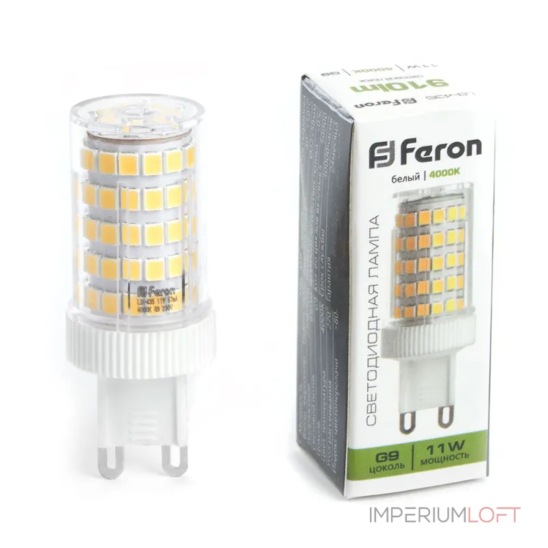 Лампа светодиодная Feron Lb 435 G9 11Вт 4000K 38150 Лампа светодиодная Feron Lb 435 G9 11Вт 4000K 38150