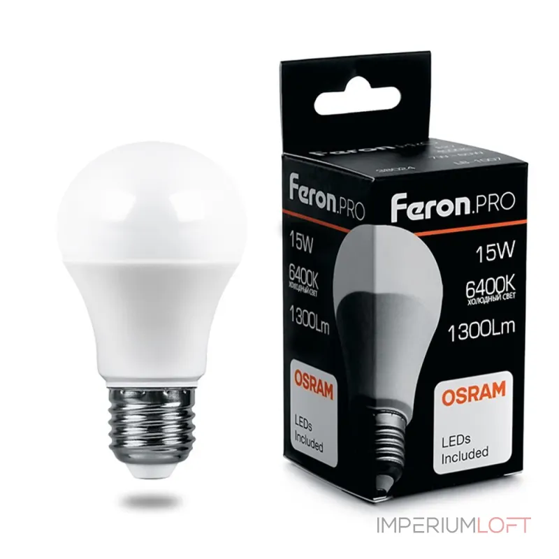 Лампа светодиодная Feron LB-1015 E27 15Вт 6400K 38037 Цвет арматуры никель Цвет плафонов белый Лампа светодиодная Feron LB-1015 E27 15Вт 6400K 38037 Цвет арматуры никель Цвет плафонов белый