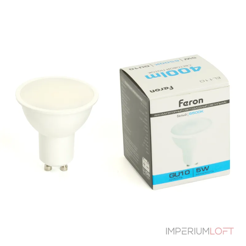 Аккумуляторная светодиодная лампочка Feron EL110 GU10 IP20 5W Аккумуляторная светодиодная лампочка Feron EL110 GU10 IP20 5W