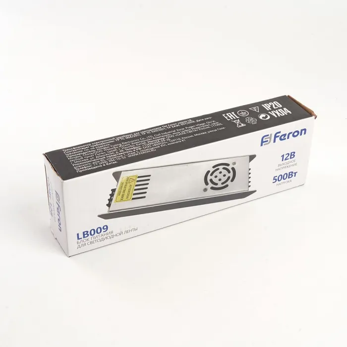 Трансформатор электронный для светодиодной ленты Feron LB009 12Вт 40A 500W 48009 от ImperiumLoft