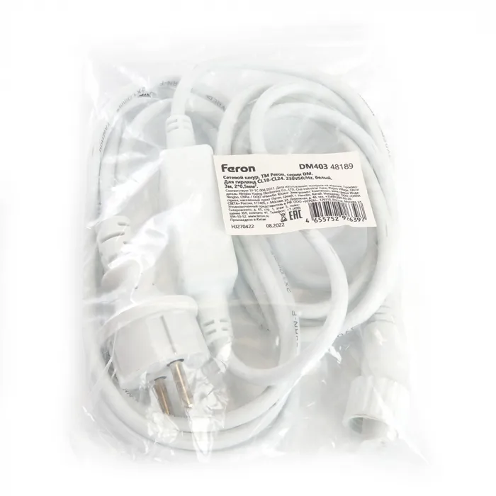 Сетевой шнур для гирлянд Feron DM403 48189 от ImperiumLoft