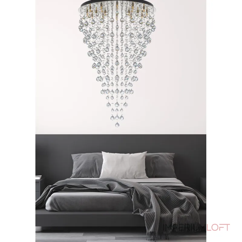 Подвесная хрустальная люстра Arti Lampadari Flusso Nickel Flusso H 1.4.80.615 N Подвесная хрустальная люстра Arti Lampadari Flusso Nickel Flusso H 1.4.80.615 N