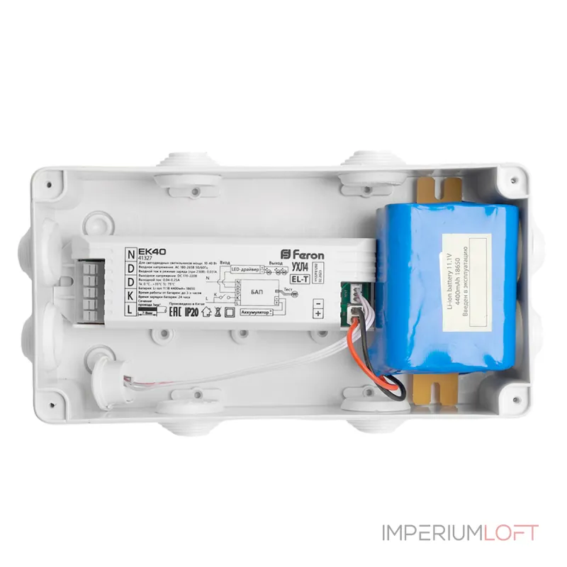 Блок аварийного питания для светильников Feron EK40 180-265Вт 40-250 mA IP20 41327 от ImperiumLoft