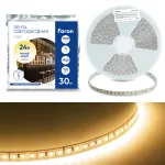 Светодиодная LED лента 120SMD(2835)/м 11Вт/м 24V 3000К 30м IP20 Feron 53086