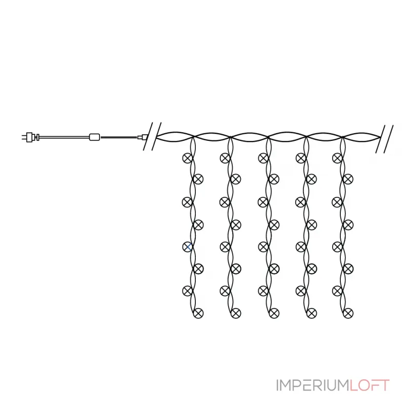 Гирлянда дождь FERON CL18 160LED (желтый) 15*15м+3м IP44 8W 41622 от ImperiumLoft