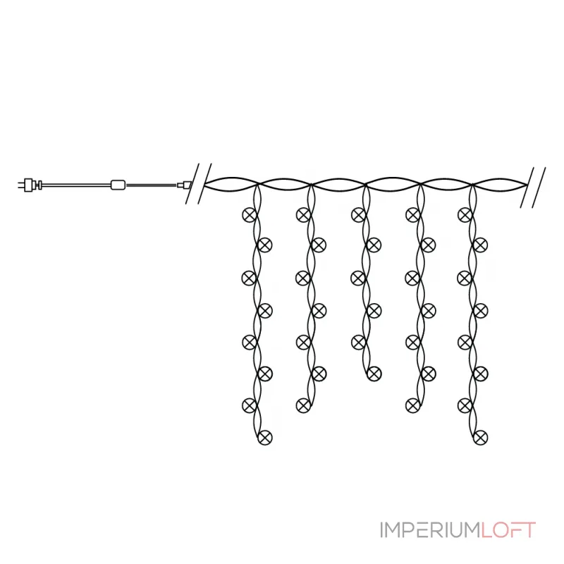 Гирлянда дождь FERON CL23, 240LED, (жёлтый)5,3м+3м 10см, IP44, 12W от ImperiumLoft