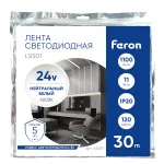 Светодиодная LED лента 120SMD(2835)/м 11Вт/м 24V 4000К 30м IP20 Feron 53087