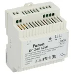 Трансформатор электронный для светодиодной ленты на DIN-рейку 60W 24V 77*92*56мм IP20 Feron 52133