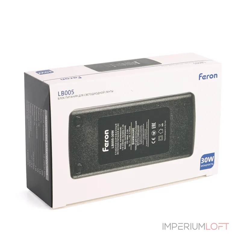Трансформатор электронный для светодиодной ленты Feron LB005 12Вт 30W 21489 Трансформатор электронный для светодиодной ленты Feron LB005 12Вт 30W 21489