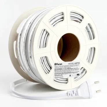 Светодиодная LED лента Feron LS710 120SMD(2835)/м 10Вт/м 220V длина 25м 3000K IP65 48766