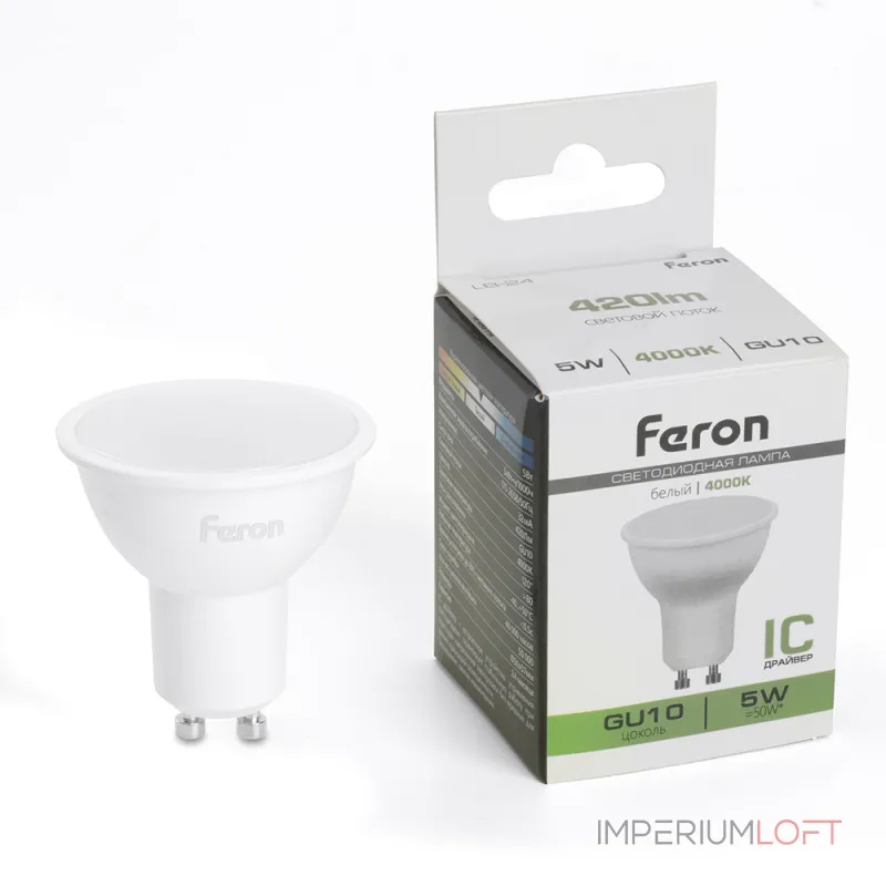 Лампа светодиодная Feron LB-24 MR16 GU10 5W 175-265V 4000K 51216