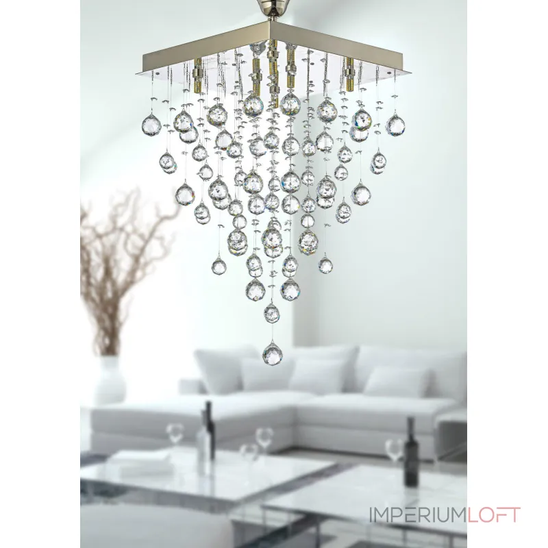 Каскадная люстра Arti Lampadari Flusso Nickel Flusso H 1.4.40.615 N Каскадная люстра Arti Lampadari Flusso Nickel Flusso H 1.4.40.615 N