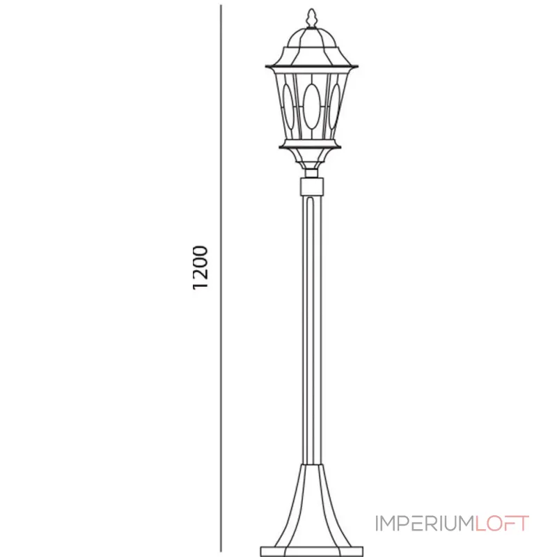 Наземный высокий светильник Feron Витраж с овалом 11323