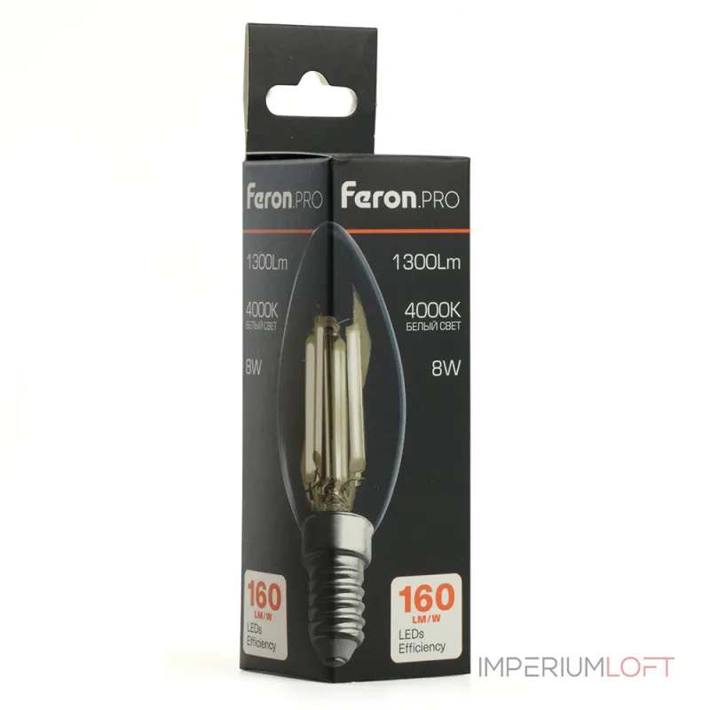 Лампа светодиодная Feron.PRO LB-1208 Свеча E14 1300LM 8W 175-265V 4000K 51248