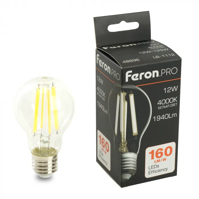 Лампа светодиодная Feron.PRO LB-1112 Шар E27 1940LM 12W 175-265V 4000K 48896 от ImperiumLoft