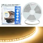 Светодиодная LED лента 180SMD(2835)/м 16Вт/м 24V 3000К 30м IP20 Feron 53089