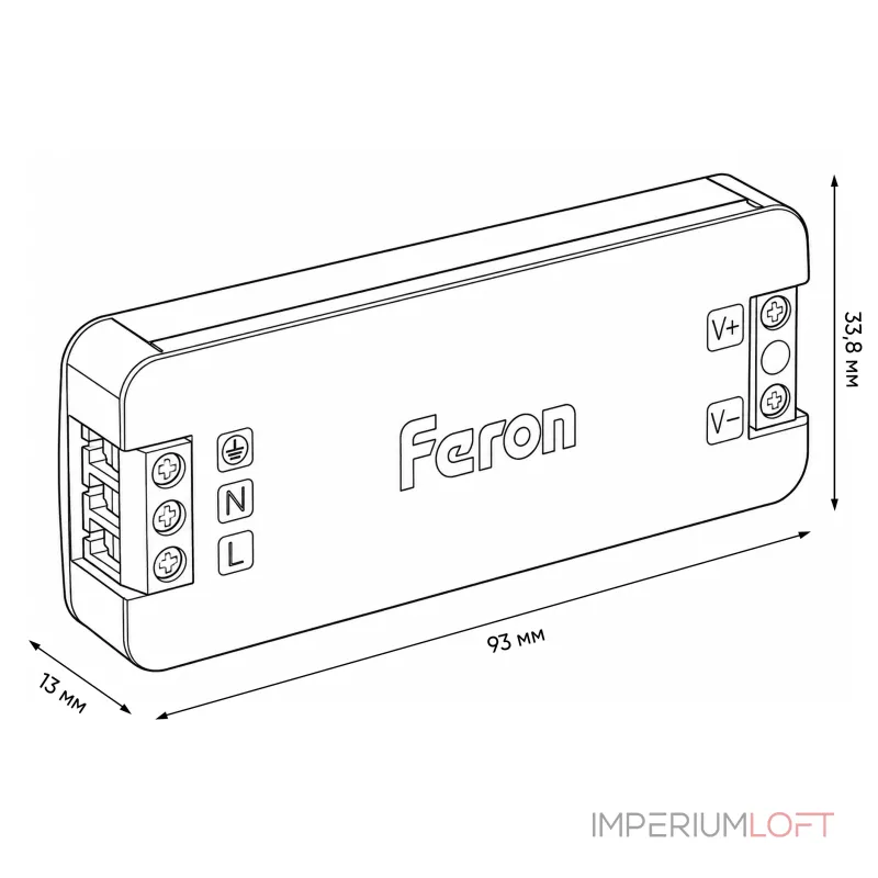 Трансформатор электронный для светодиодной ленты 48W 24V IP20 (драйвер) Feron 53144