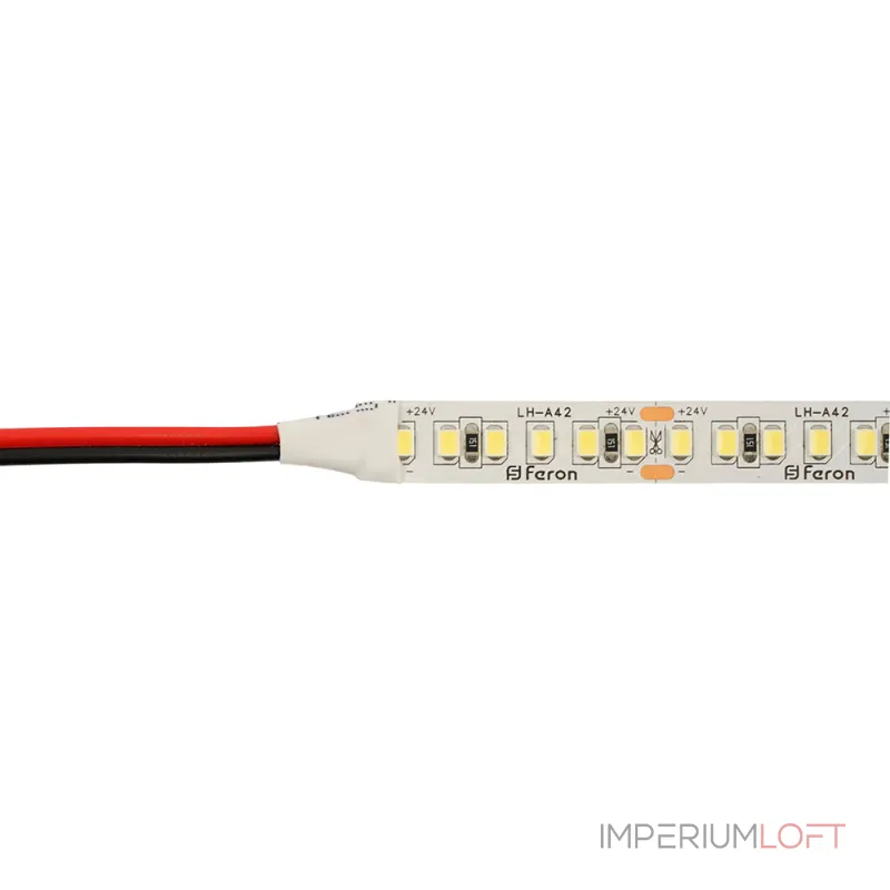 Светодиодная LED лента 180SMD(2835)/м 16Вт/м 24V 3000К 30м IP20 Feron 53089