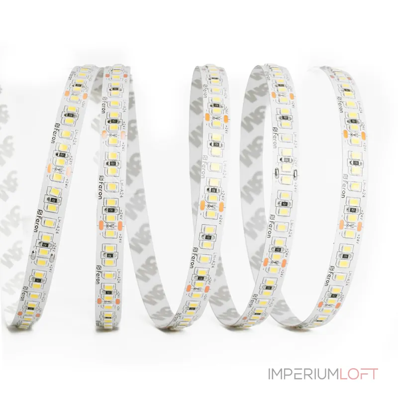 Светодиодная LED лента 180SMD(2835)/м 16Вт/м 24V 3000К 30м IP20 Feron 53089