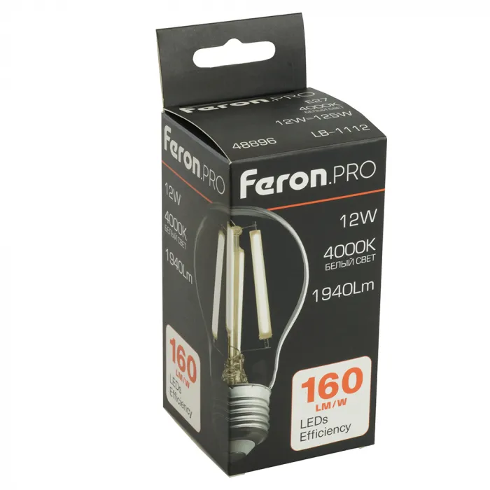 Лампа светодиодная Feron.PRO LB-1112 Шар E27 1940LM 12W 175-265V 4000K 48896 от ImperiumLoft