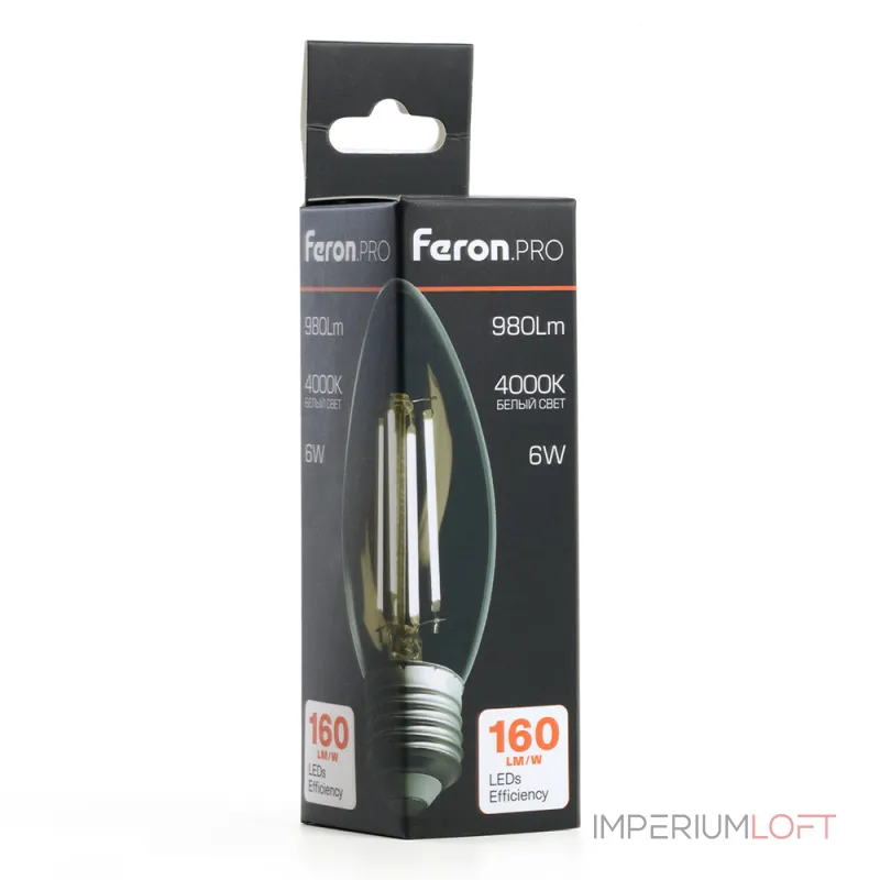 Лампа светодиодная Feron.PRO LB-1206 Свеча E27 960LM 6W 175-265V 2700K 51238 Лампа светодиодная Feron.PRO LB-1206 Свеча E27 960LM 6W 175-265V 2700K 51238