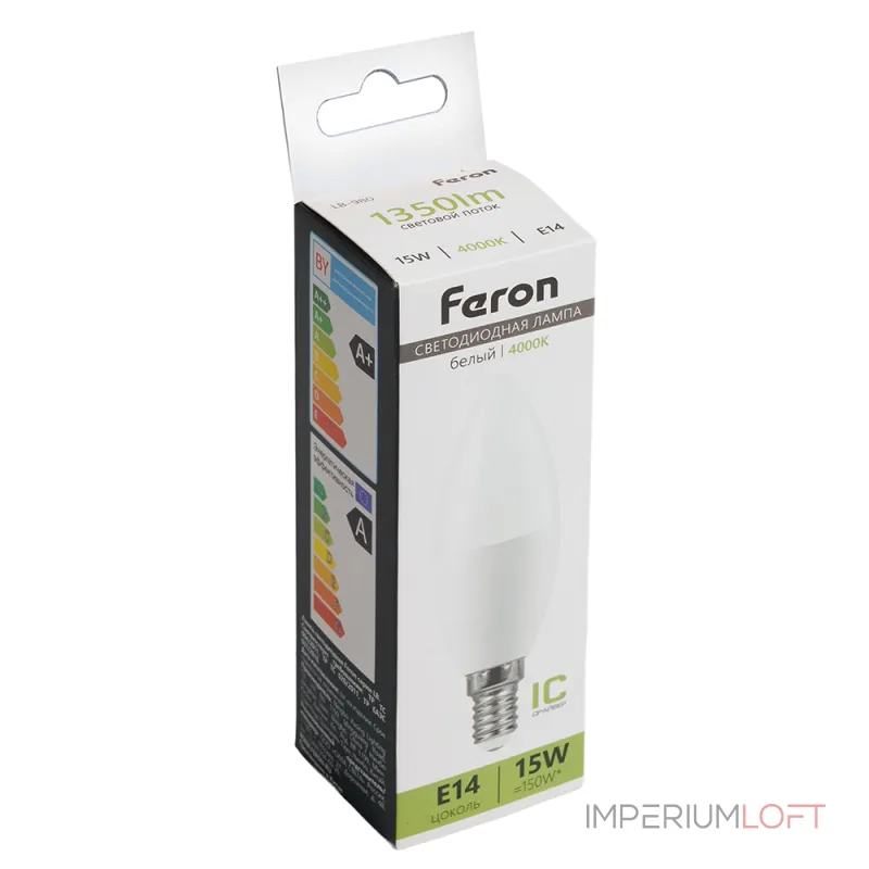 Лампа светодиодная LB-980 C37 (свеча) 15W 175-265V E14 4000К (белый) Feron 52073