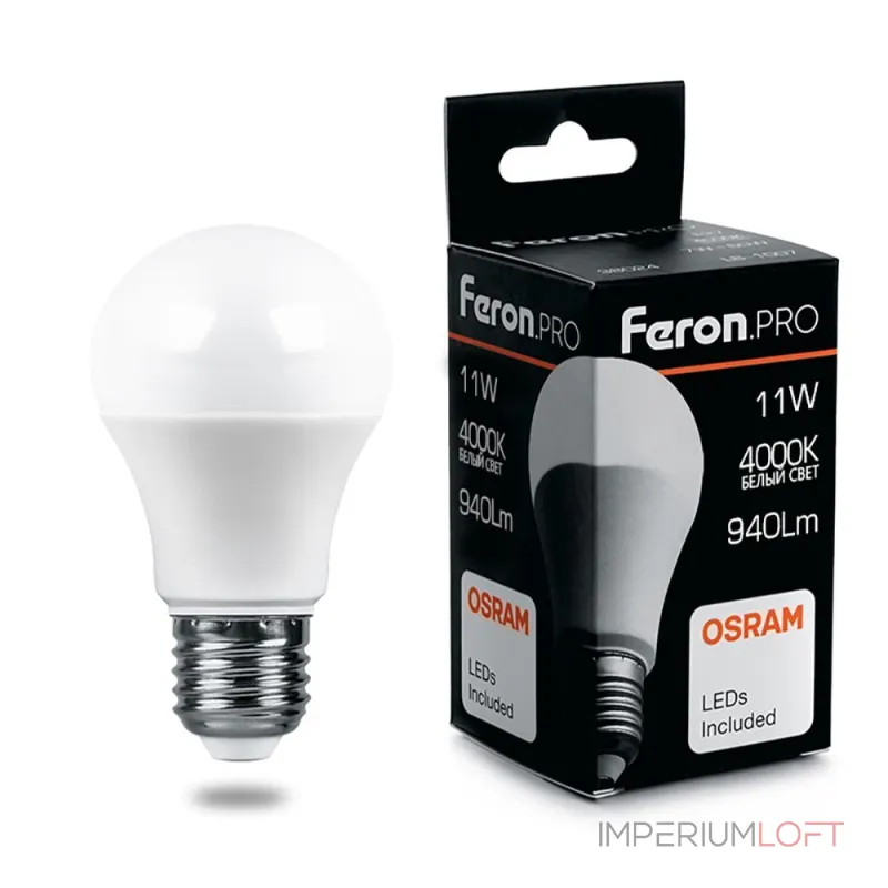 Лампа светодиодная Feron LB-1011 E27 11Вт 4000K 38030 Цвет арматуры никель Цвет плафонов белый Лампа светодиодная Feron LB-1011 E27 11Вт 4000K 38030 Цвет арматуры никель Цвет плафонов белый
