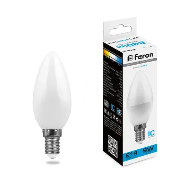 Лампа светодиодная Feron Saffit LB-570 E14 9Вт 6400K 25800 Цвет арматуры белый Цвет плафонов белый