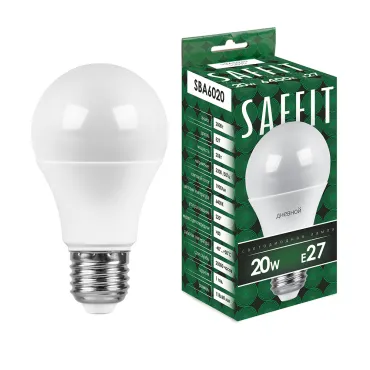Лампа светодиодная Feron Saffit SBA6020 E27 20Вт 6400K 55015 Цвет арматуры белый Цвет плафонов белый