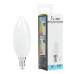 Лампа светодиодная LB-980 C37 (свеча) 15W 175-265V E14 6400К (холодный) Feron 52074